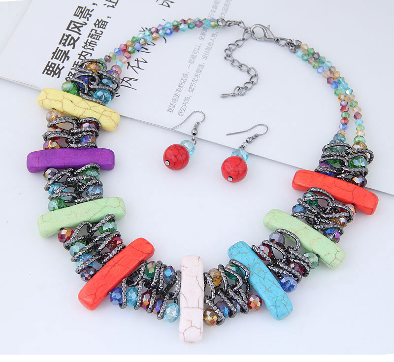 Fashion Multi-color Vertical Shape Decorated Jewelry Set,Jewelry Sets