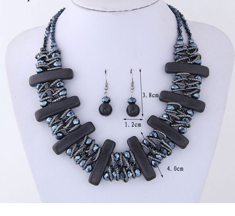 Fashion Black Vertical Shape Decorated Jewelry Set,Jewelry Sets