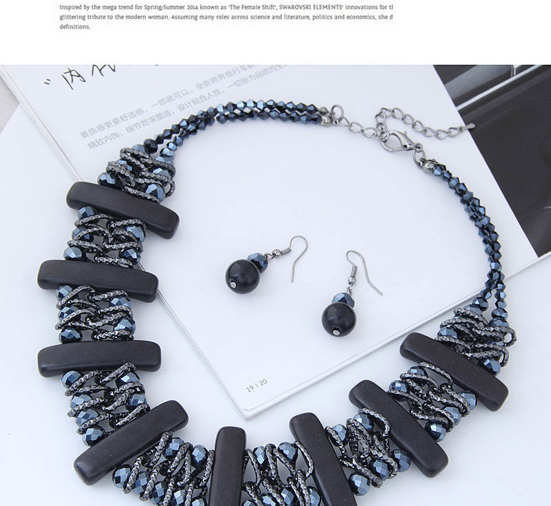 Fashion Black Vertical Shape Decorated Jewelry Set,Jewelry Sets