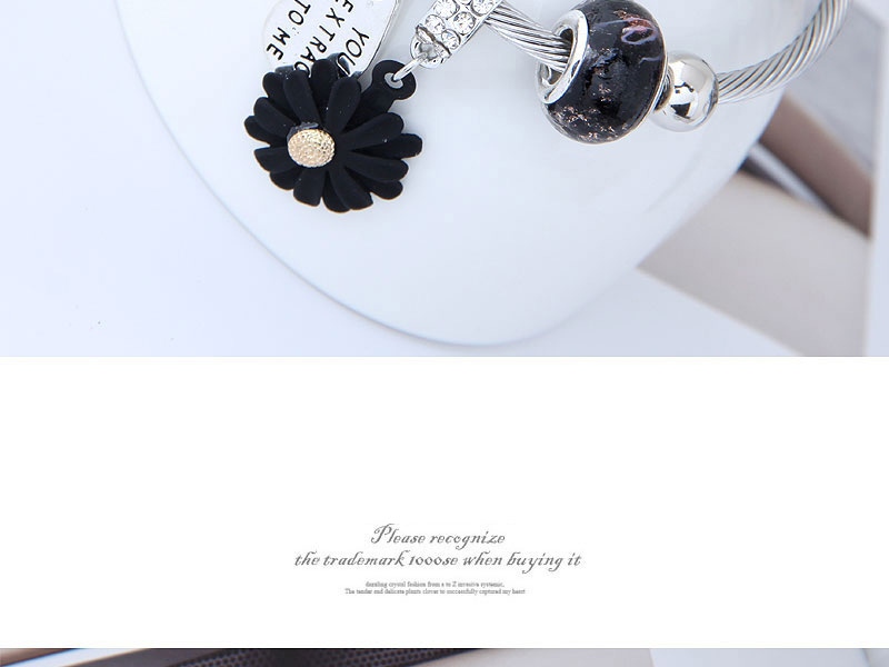 Fashion Silver Color+black Flower Shape Decorated Bracelet,Fashion Bracelets
