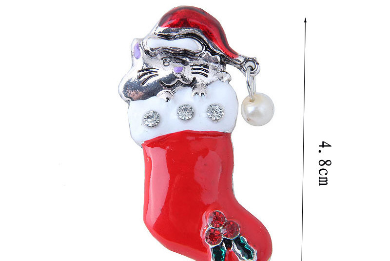 Fashion Red Boots Shape Decorated Christmas Brooch,Korean Brooches