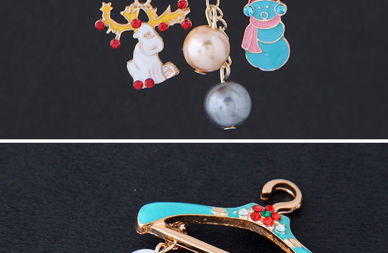 Fashion Blue Hanger Shape Decorated Christmas Brooch,Korean Brooches
