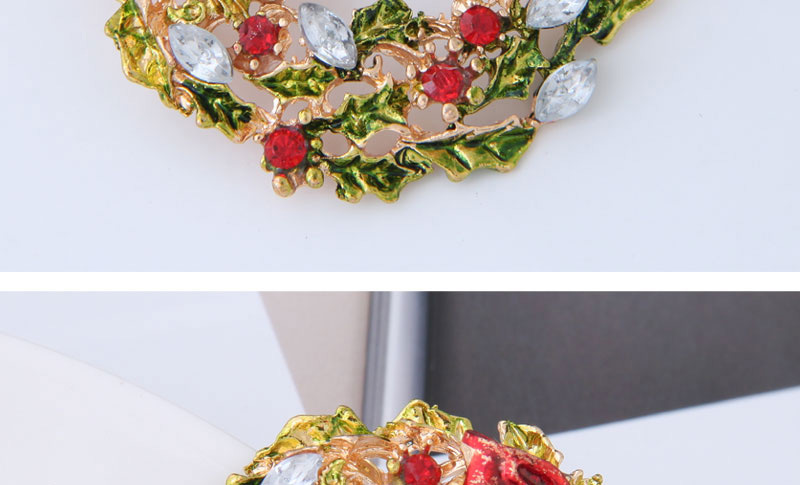 Fashion Multi-color Wreath Shape Decorated Christmas Brooch,Korean Brooches