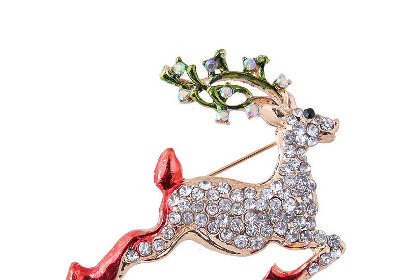 Fashion Multi-color Christmas Deer Shape Decorated Christmas Brooch,Korean Brooches