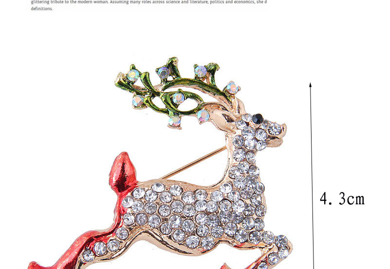 Fashion Multi-color Christmas Deer Shape Decorated Christmas Brooch,Korean Brooches