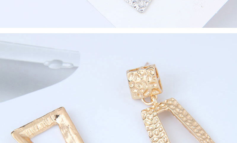 Trendy Silver Color Geometric Shape Decorated Pure Color Earrings,Drop Earrings