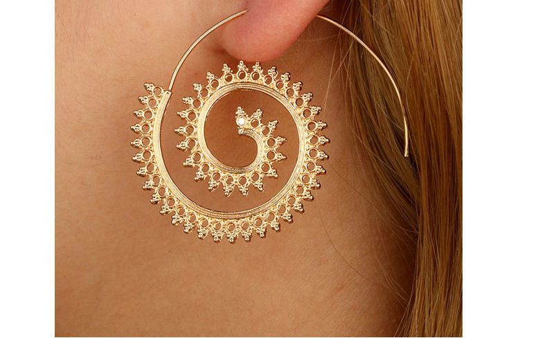 Trendy Gold Color Gear Shape Design Pure Color Earrings,Drop Earrings
