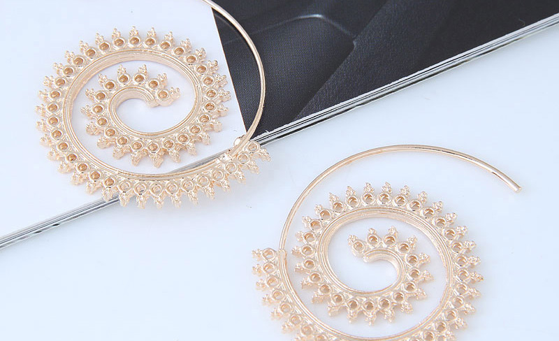 Trendy Gold Color Gear Shape Design Pure Color Earrings,Drop Earrings