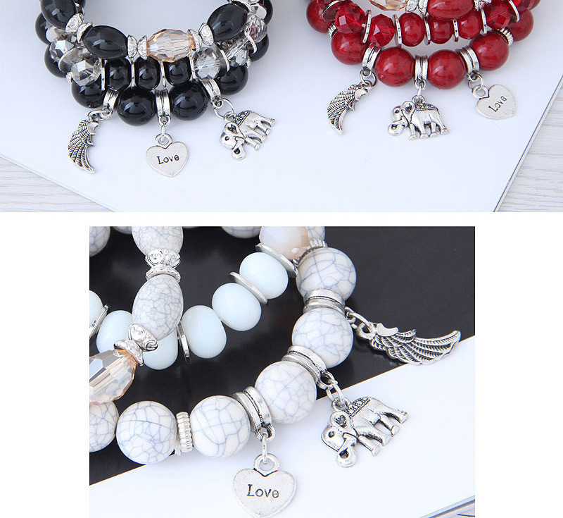Trendy White Elephant&wings Decorated Multi-layer Bracelet,Fashion Bracelets