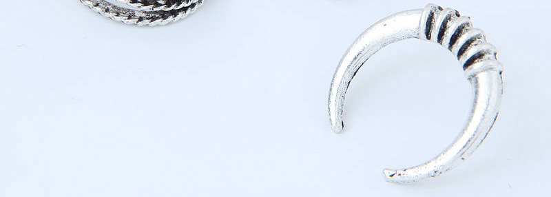 Persoanlity Silver Color Cross Shape Decorated Earrings (3pcs),Hoop Earrings