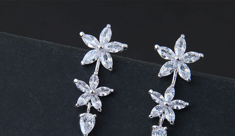Elegant White Flower Shape Decorated Earrings,Drop Earrings