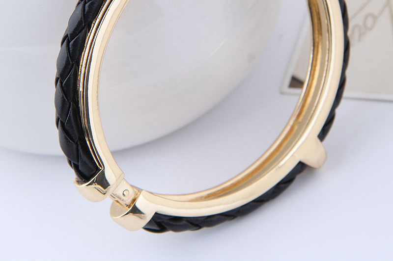 Fashion Black+gold Color Pure Color Decorated Bracelet,Fashion Bangles