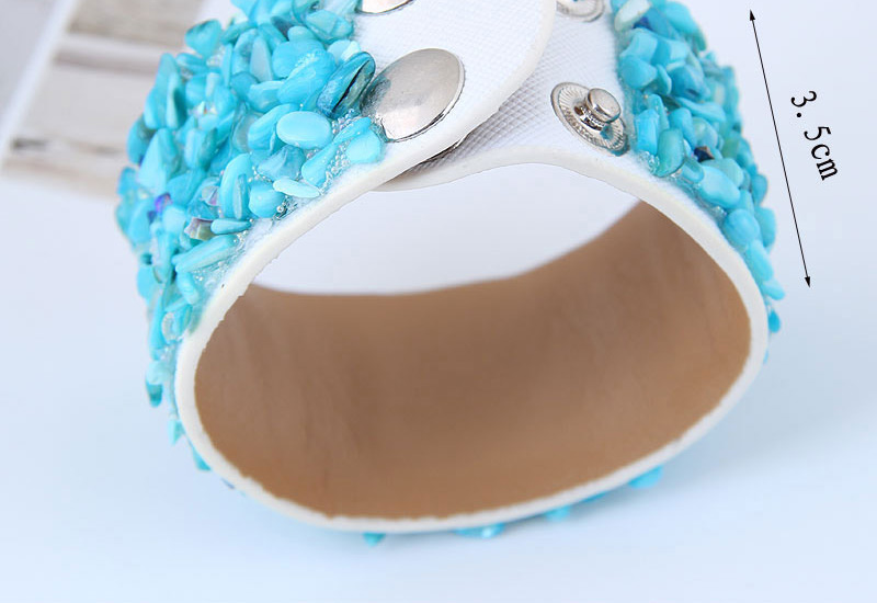 Fashion Navy Pure Color Decorated Width Bracelet,Fashion Bracelets