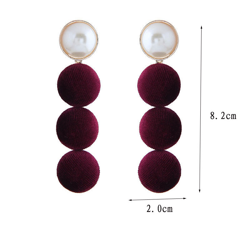 Elegant Red Balls&pearls Decorated Long Earrings,Drop Earrings