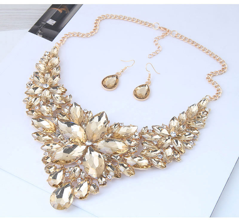 Fashion White Gemstone Decorated Pure Color Jewelry Sets,Jewelry Sets