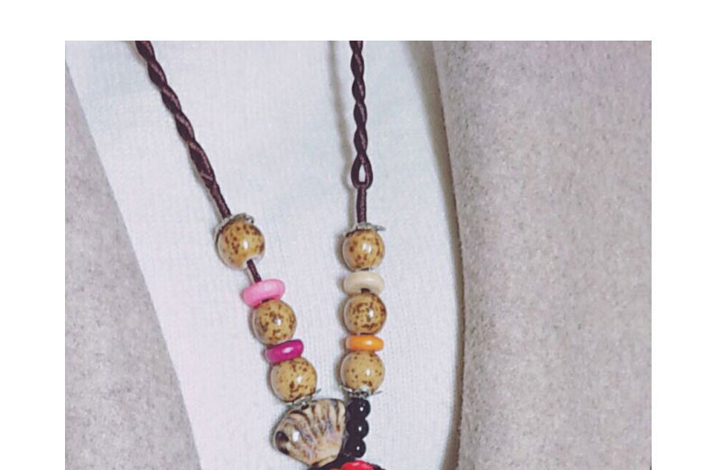 Bohemia Coffee Flower&beads Decorated Hand-woven Necklace,Beaded Necklaces