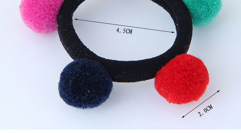 Fashion Multi-color Fuzzy Balls Decorated Hair Band,Hair Ring