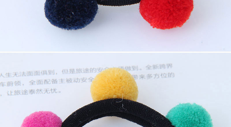 Fashion Multi-color Fuzzy Balls Decorated Hair Band,Hair Ring