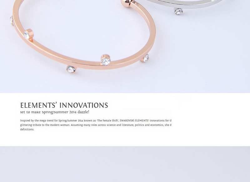 Fashion Gold Color Diamond Decorated Opening Bracelet,Fashion Bangles