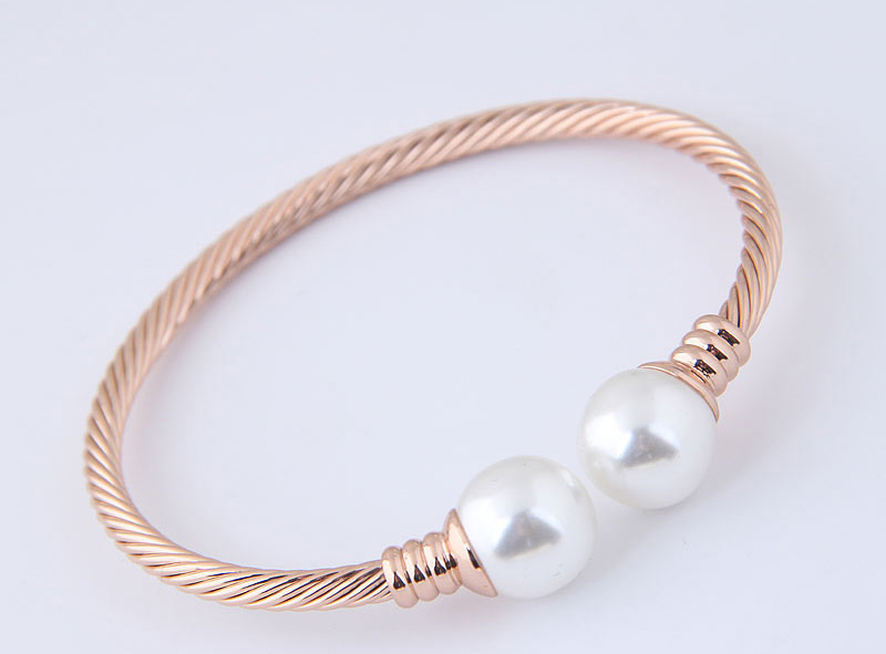 Fashion Gold Color Pearls Decorated Opening Bracelet,Fashion Bangles