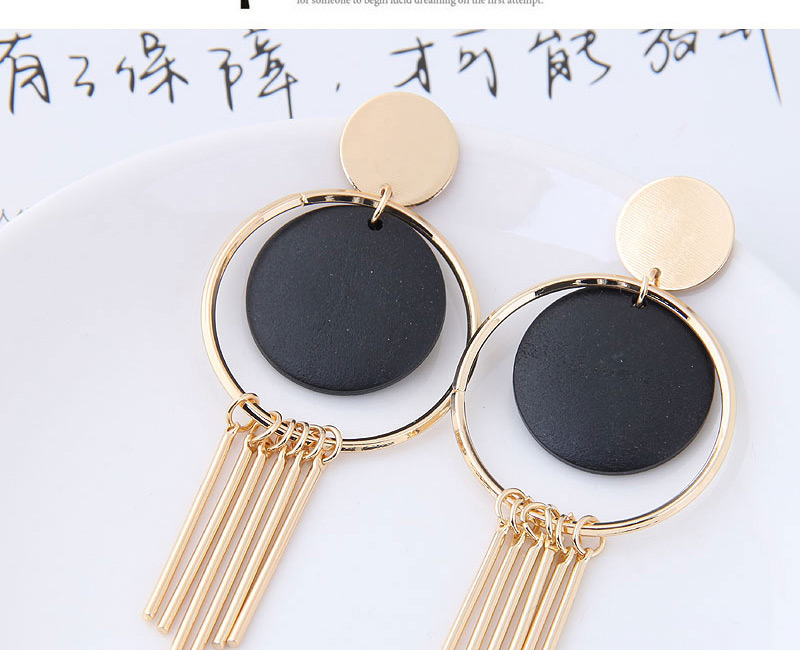 Vintage Black Tassel Decorated Earrings,Drop Earrings