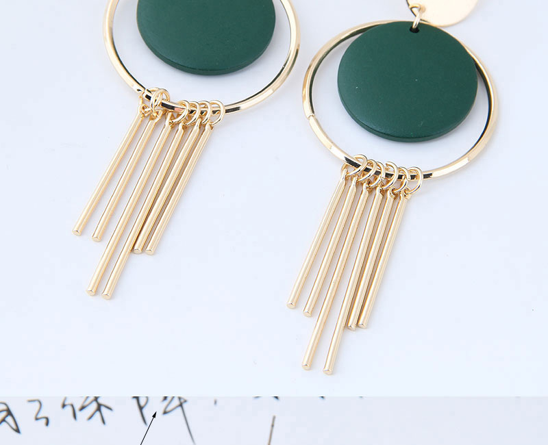 Vintage Green Tassel Decorated Earrings,Drop Earrings