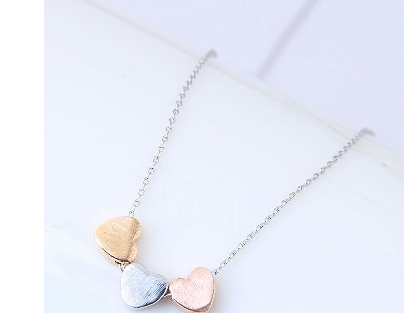 Elegant Multi-color Heart Shape Decorated Necklace,Pendants