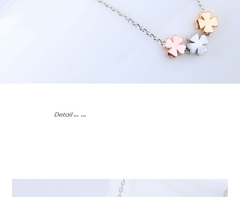 Elegant Multi-color Clover Shape Decorated Necklace,Pendants