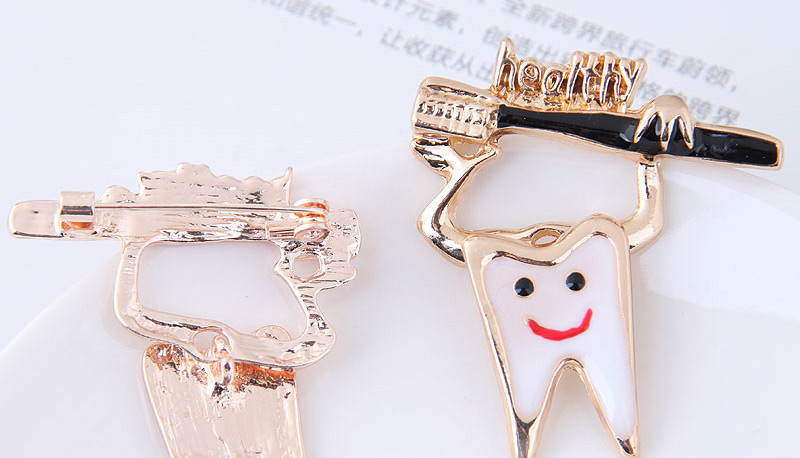 Lovely Black Tooth Shape Decorated Brooch,Korean Brooches
