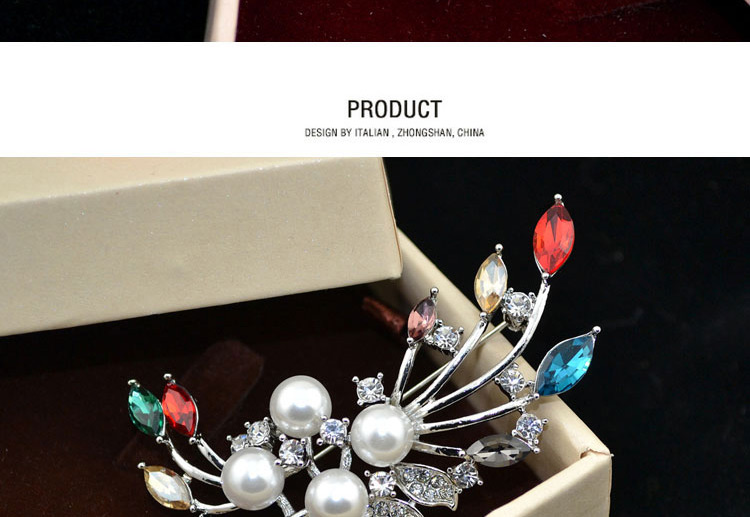 Elegant Multi-color Oval Shape Decorated Brooch,Korean Brooches