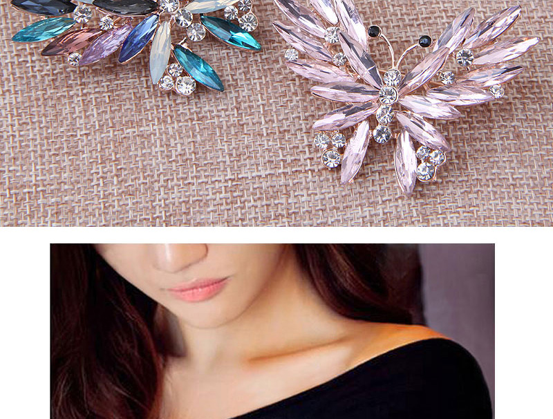 Elegant Blue Butterfly Shape Decorated Brooch,Korean Brooches