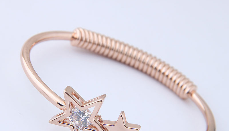 Fashion Gold Color Star Shape Decorated Opening Bracelet,Fashion Bangles
