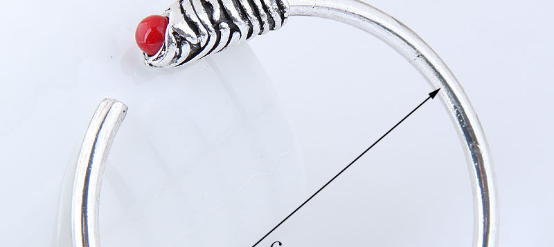 Fashion Red+silver Color Round Shape Decorated Opening Bracelet,Fashion Bangles