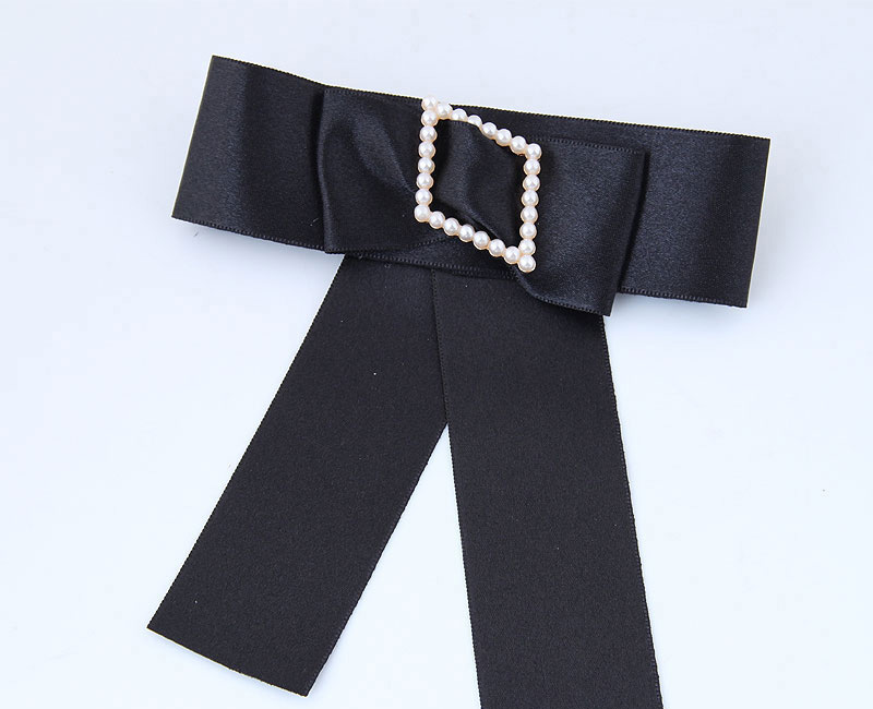 Vintage Black Diamond Decorated Bowknot Brooch,Korean Brooches