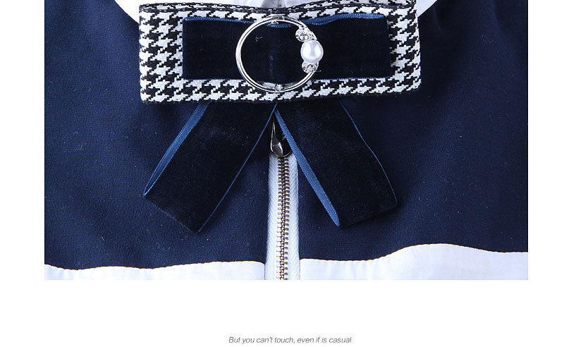 Elegant Navy+black Round Shape Decorated Bowknot Brooch,Korean Brooches