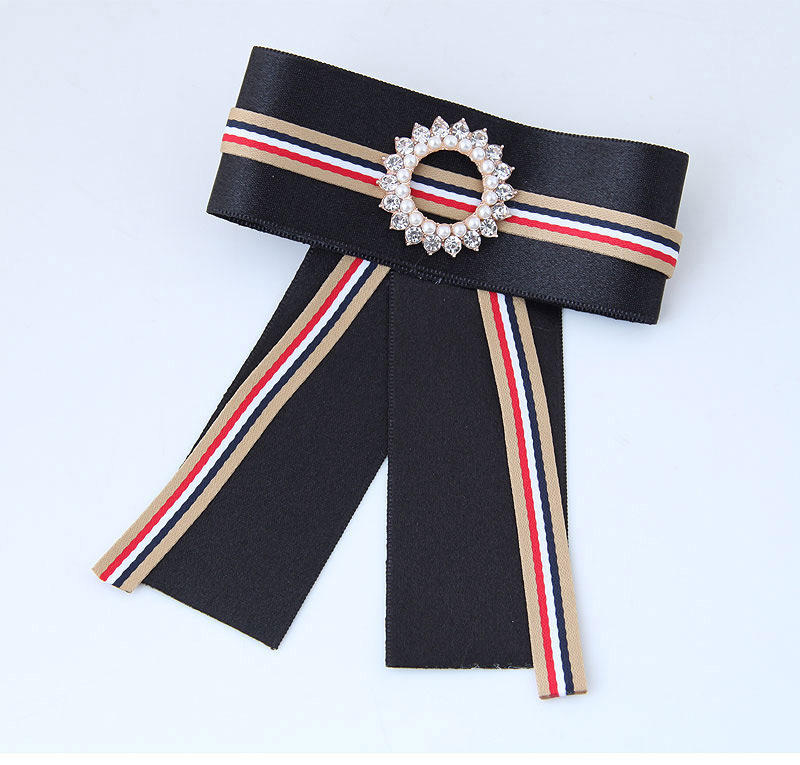 Fashion Black+red+white Diamond Decorated Bowknot Brooch,Korean Brooches