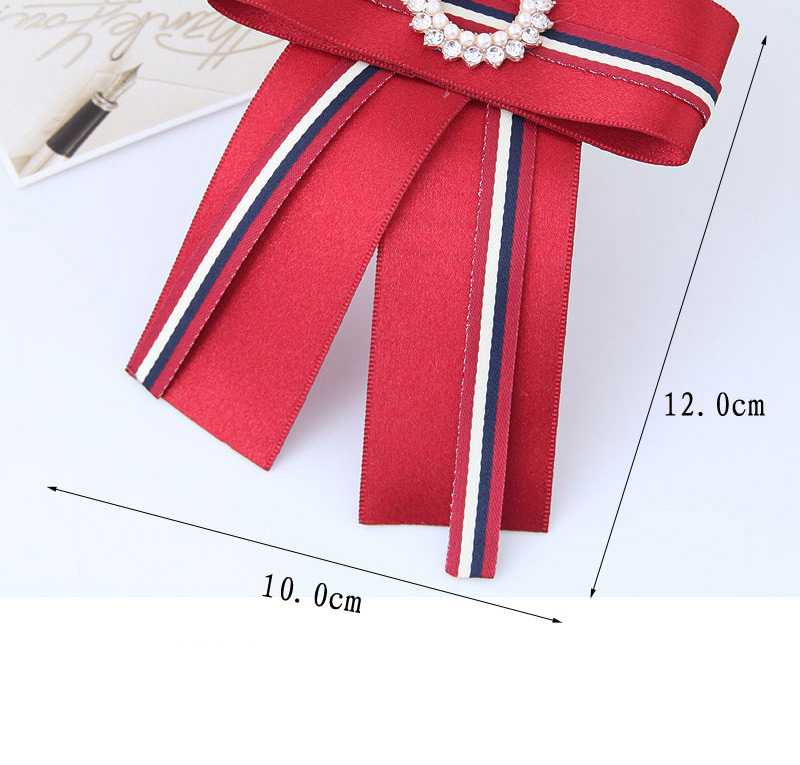 Fashion Olive Green+red Diamond Decorated Bowknot Brooch,Korean Brooches