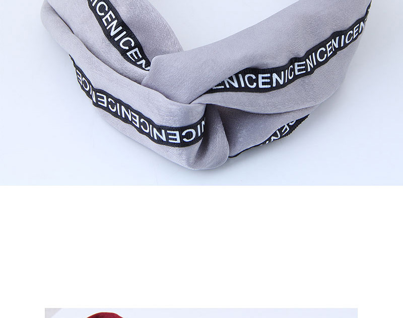 Fashion Gray Letter Pattern Decorated Headband,Hair Ribbons