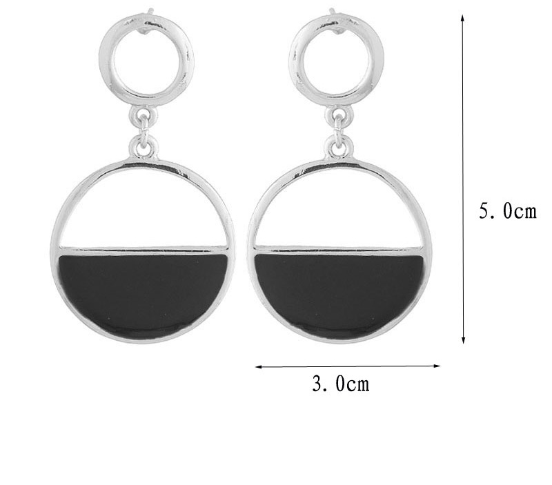 Fashion Black+white Round Shape Decorated Earrings,Drop Earrings