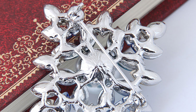 Fashion Blue+white Pearl&diamond Decorated Brooch,Korean Brooches