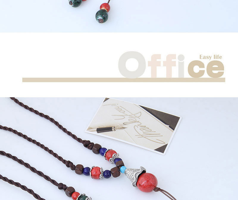 Fashion Red Bead Decorated Necklace,Pendants