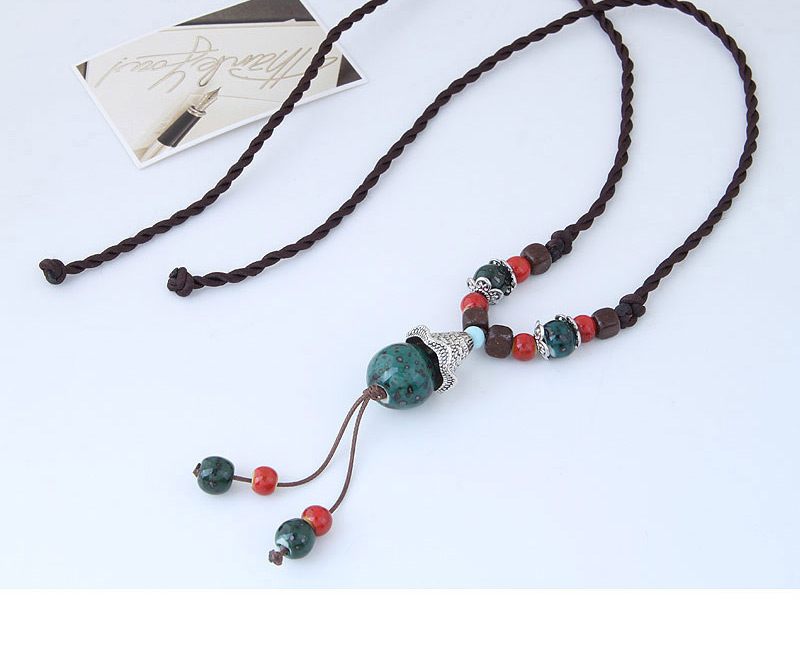 Fashion Red Bead Decorated Necklace,Pendants