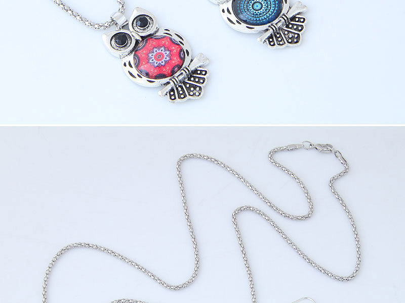 Fashion Red+silver Color Owl Shape Decorated Jewelry Set,Jewelry Sets