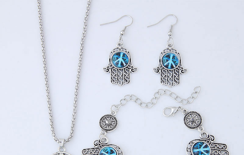 Fashion Red+silver Color Hand Shape Decorated Jewelry Set,Jewelry Sets