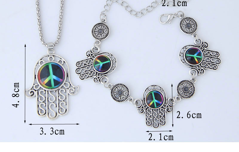 Fashion Blue+silver Color Hand Shape Decorated Jewelry Set,Jewelry Sets