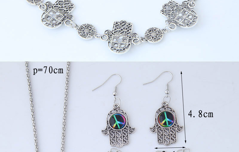 Fashion Blue+silver Color Hand Shape Decorated Jewelry Set,Jewelry Sets