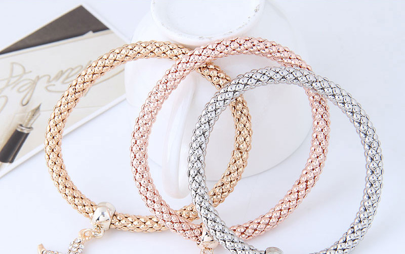 Fashion Silver Color+gold Color+rose Gold Starfish Shape Decorated Bracelet (3 Pcs),Fashion Bracelets