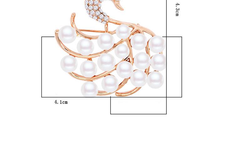 Fashion Gold Color+white Swan Shape Decorated Brooch,Korean Brooches