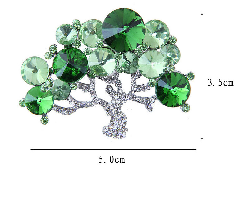 Fashion Silver Color+green Tree Shape Decorated Brooch,Korean Brooches