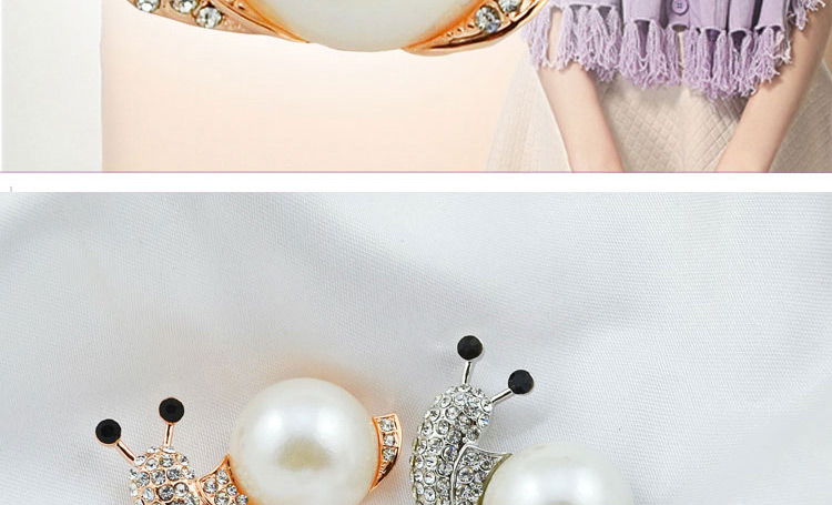 Fashion Gold Color+white Snails Shape Decorated Brooch,Korean Brooches